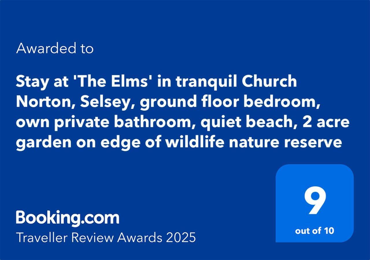 Stay At 'The Elms' In Tranquil Church Norton, Selsey - Ground Floor Bedroom, Own Private Bathroom, Quiet Beach, 2 Acre Garden By The Sea, On Edge Of Wildlife Nature Reserve Esterno foto